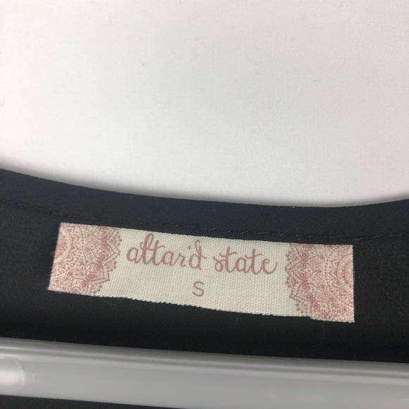 Altar’d State Black Lace Cold Shoulder Tie Blouse - Picture 4 of 6